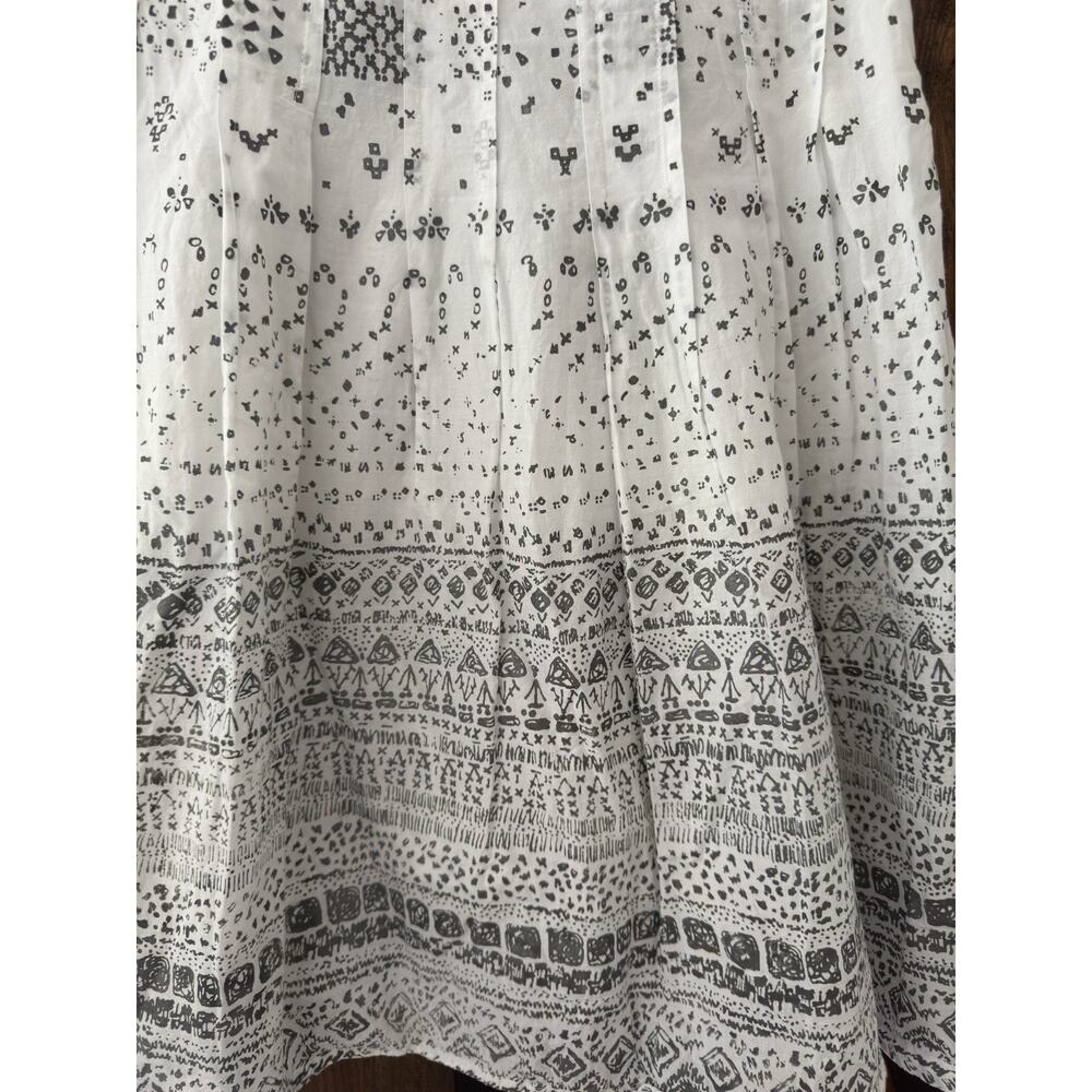 April Cornell Vintage 100% Cotton Midi Skirt B&W Geometric Design Size M - Picture 2 of 8
